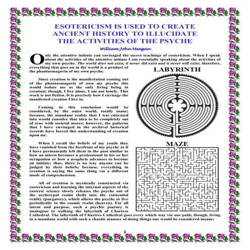 ESOTERICISM IS USED TO CREATE ANCIENT HISTORY TO ILLUCIDATE THE ACTIVITIES OF...