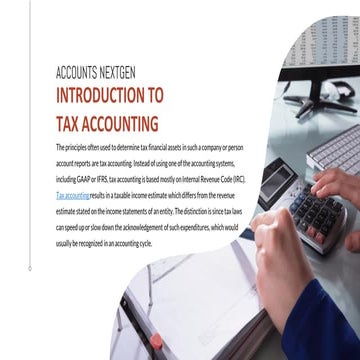 Introduction to tax accounting   accounts next gen