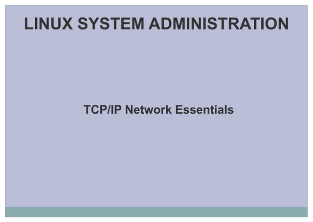 Introduction to tcp ip   linux networking