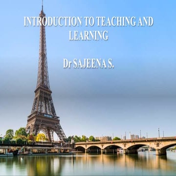 Introduction to teaching and learning