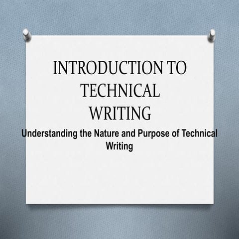 Introduction to technical writing
