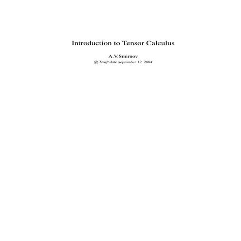 Introduction to tensor calculus