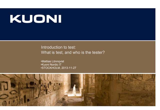 Introduction to test for non testers
