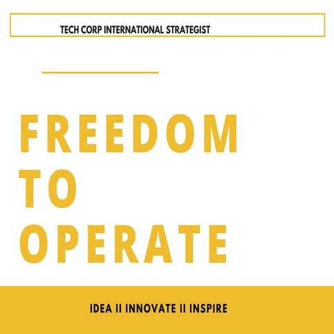 Freedom to Operate FTO | PPTX