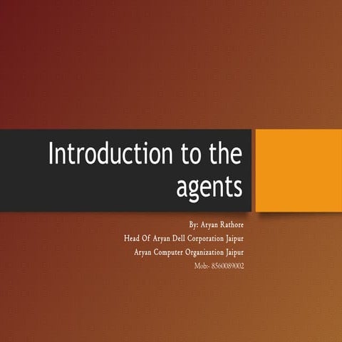 Introduction to the agents
