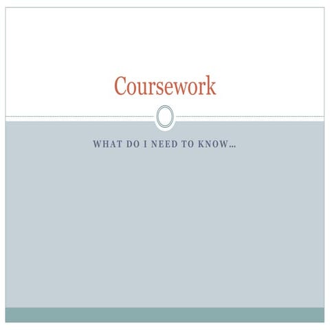 Introduction to the  coursework including shots