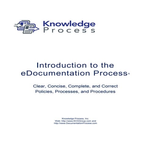 Introduction to the eDocumentation Process by Knowledge Process