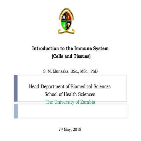 Introduction to the Immune System cells and tissues