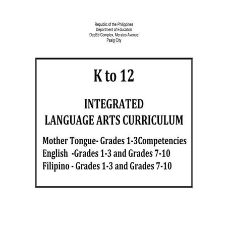 Introduction to the k to 12 integrated language arts competencies