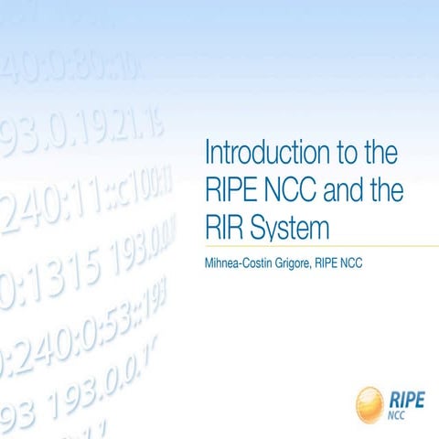 Introduction to the RIPE NCC and the RIR System