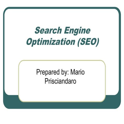 Introduction to the Search Engine Optimization