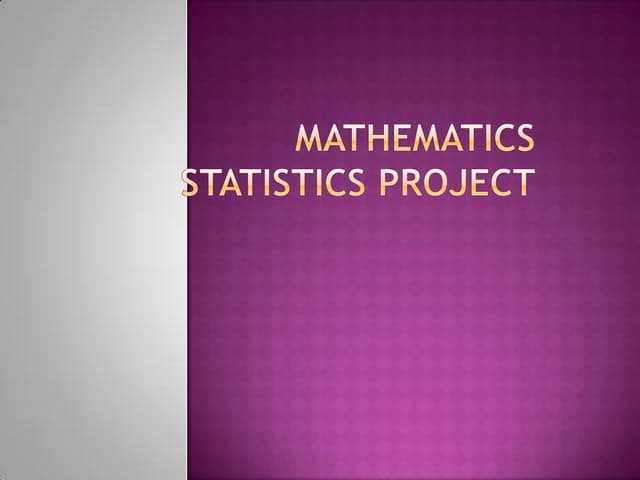 Statistics project