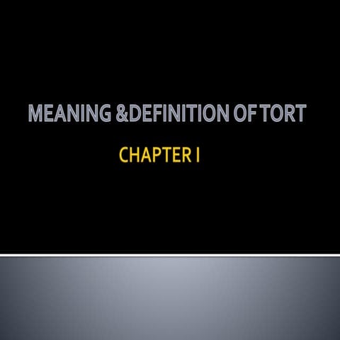 Introduction to tort