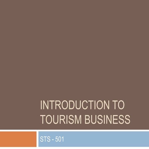 Introduction to tourism business