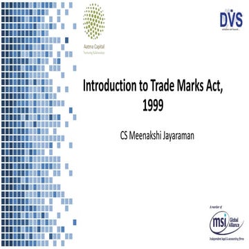 Introduction to Trade Marks Act, 1999
