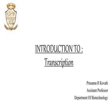 Introduction to Transcription