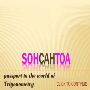 Introduction to Trigonometry