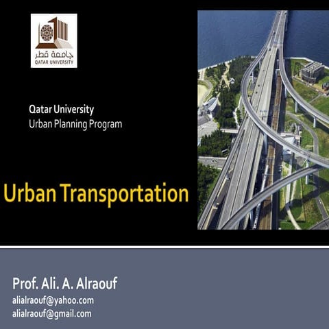 Introduction to urban transportation