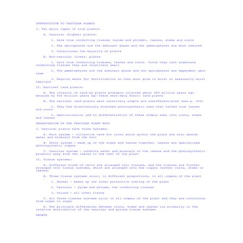Introduction to vascular plants