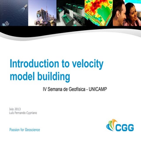 Introduction to velocity model building