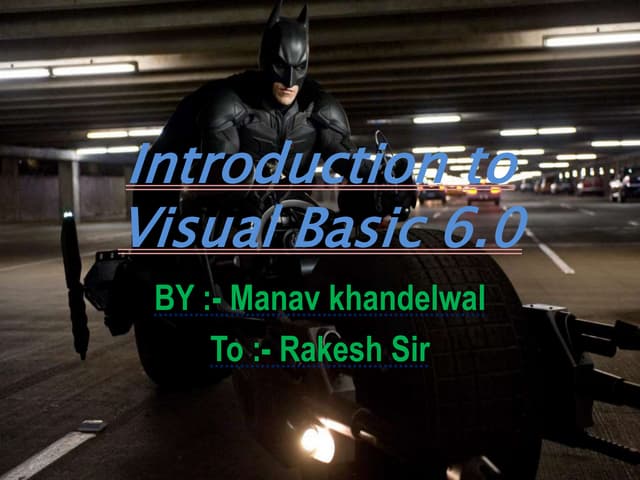 Introduction to visual basic