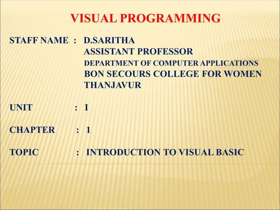VISUAL PROGRAMMING