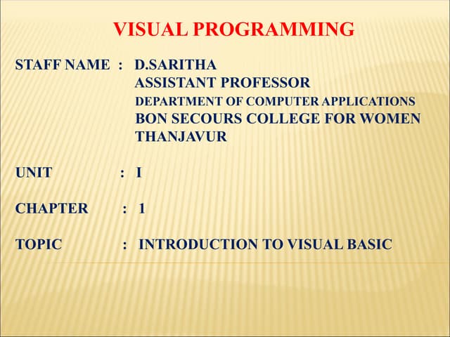 VISUAL PROGRAMMING