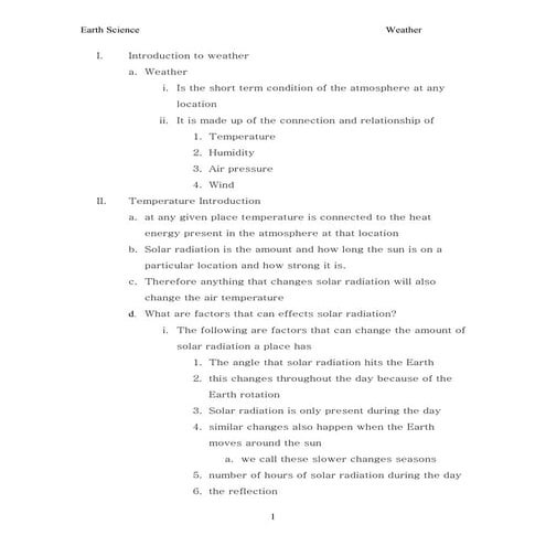 Introduction to weather