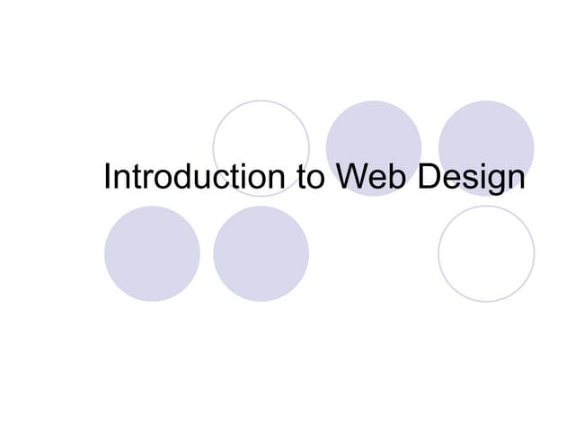 Introduction to web design