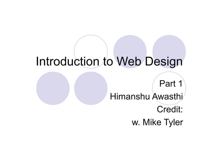 Introduction to web design