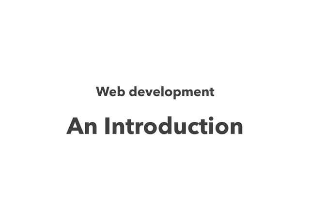 Introduction to web development