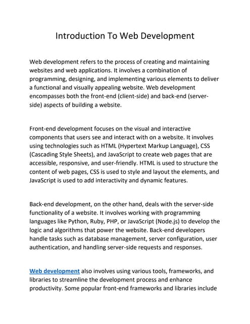 Web Development 101 Workshop Presentation | PPT