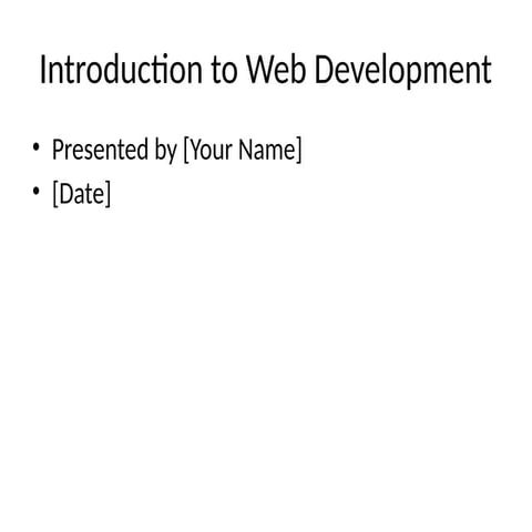 Power Introduction To Web Development Pptx