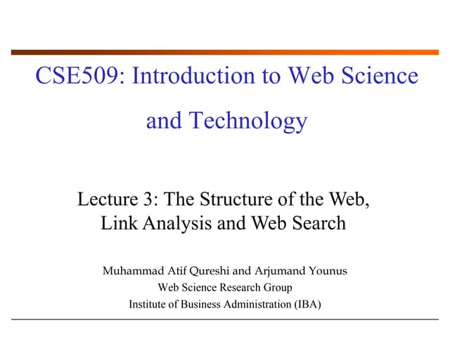 CSE509 Lecture 3