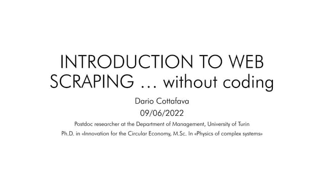 Introduction to web scraping