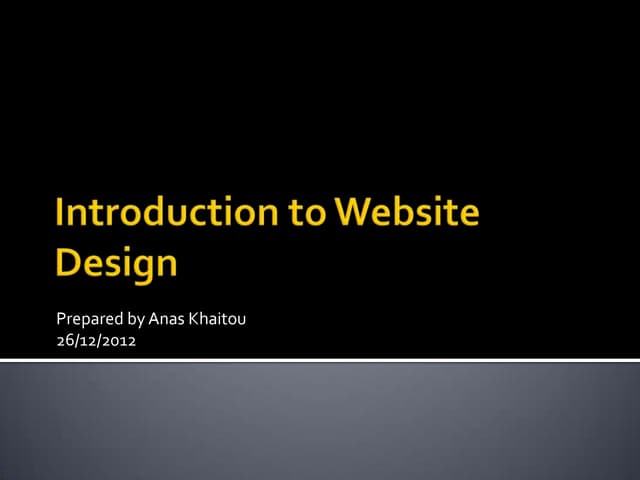 Introduction to website design