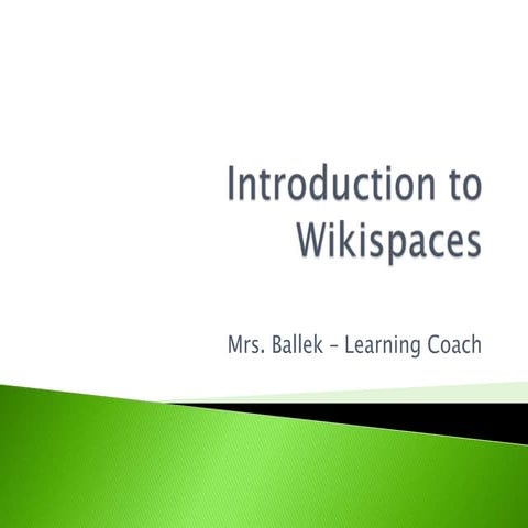 Introduction to wikispaces