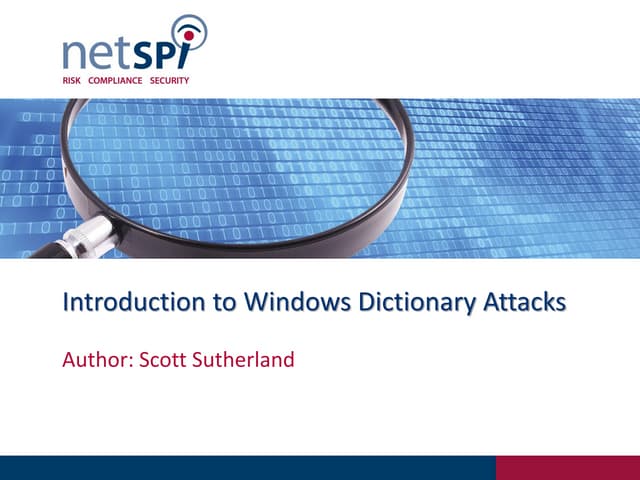 Introduction to Windows Dictionary Attacks