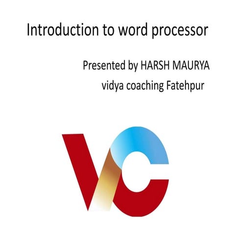 Introduction to word processor | PPT