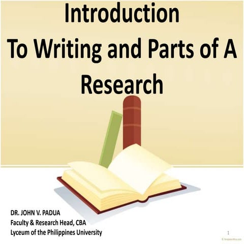 Marketing Research: Introduction to Writing and Parts of a Research