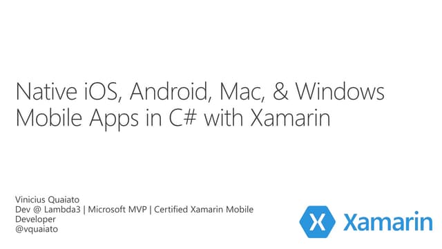 Introduction to Xamarin