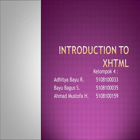 Introduction to xhtml | PPT