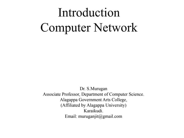 Lecture Notes - Introduction to Computer Network