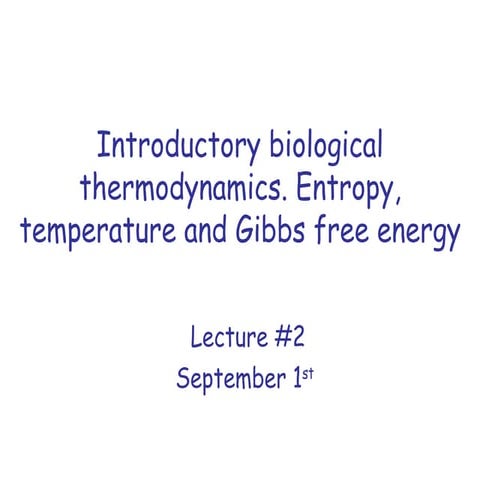 Introductory biological thermodynamics