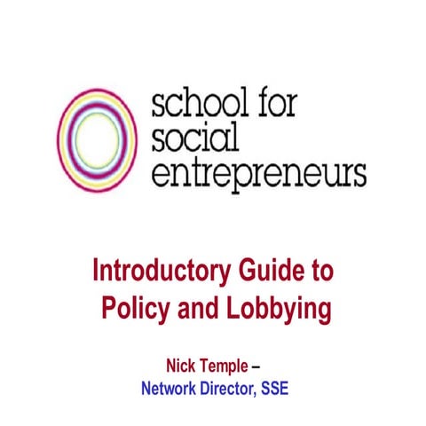 Introductory guide to policy & lobbying for non-profits
