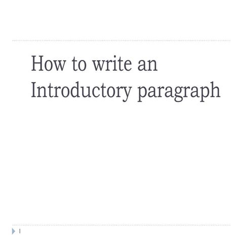 Introductory paragraphs research 2012