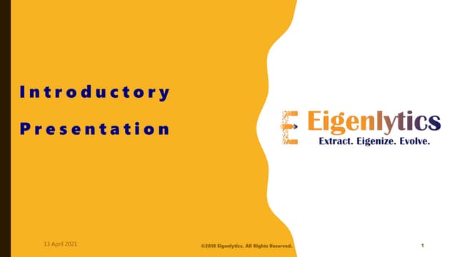 The Digital Innovation Award - Eigenlytics