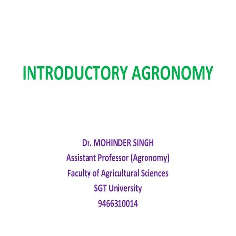 Introductory agronomy