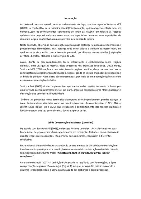 Introdução - Reações Químicas 