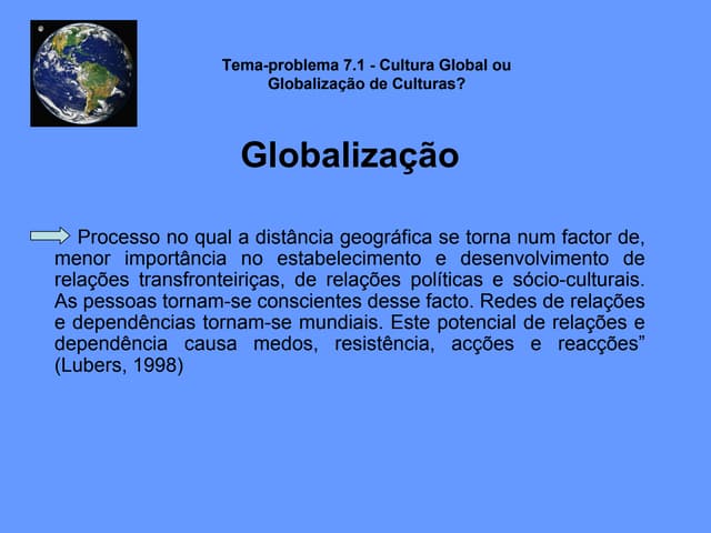 Introdução ao Conceito Globalização...